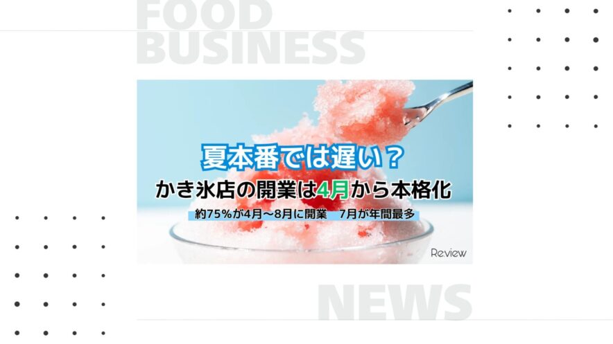 夏本番では遅い？かき氷店の開業は4月から本格化